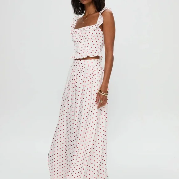 Princess Polly White and Red Polka Dot Set - Picture 2 of 3